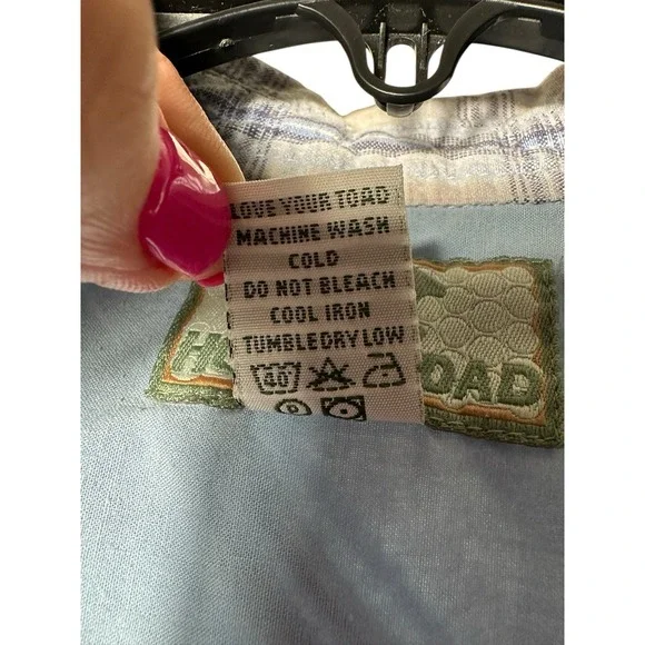 Horny‎ Toad 100% Cotton Snap Cuffed 3/4 Sleeves Medium Plaid Dress #EF3-4 - Picture 8 of 12